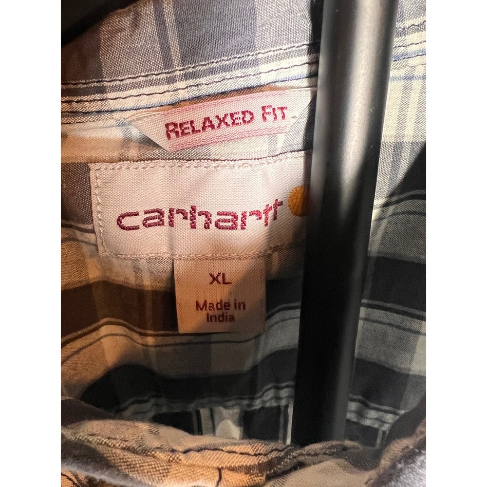 Carhartt Mens XL Relaxed Fit Plaid Short Sleeve Button Up Shirt‎ - Picture 4 of 7